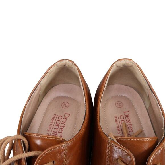 Dexter Shoes Mens 10 Oxford Derby Classic Cap Toe Formal Dress Brown Memory Foam